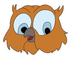 Owl face bird isolated on white background vector