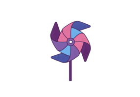 Colorful Pixel Art Pinwheel png