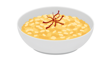 Pixelated Bowl Of Creamy Porridge With Saffron png