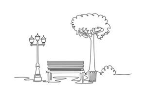 Park concept. Single line draw design. graphic illustration vector