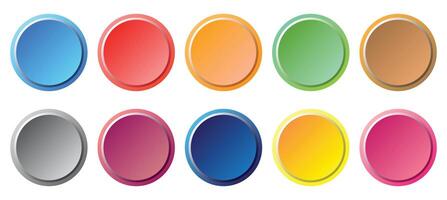 Different colored buttons with white background vector