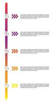 Business infographic thin line process template design with arrow icons and 5 options or steps. vector