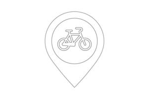 Cycling Store Map Tag Icon, bike store map marker icon, cycling store location pin symbol, cycling shop location , bicycle shop map pointer icon vector
