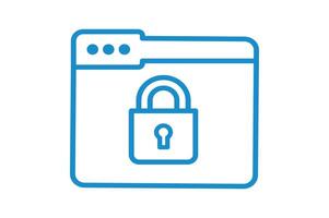 Online Privacy Symbol , cybersecurity padlock icon, secure server lock symbol, padlock on web icon, secure website icon vector
