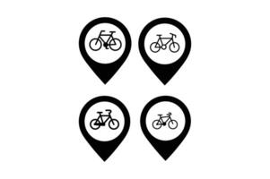Bicycle Shop Location Pin Icon Collections, bike store map marker icon, cycling store location pin symbol, cycling shop location , bicycle shop map pointer icon vector