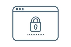 Internet Protection Icon, cybersecurity padlock icon, secure server lock symbol, padlock on web icon, secure website icon vector