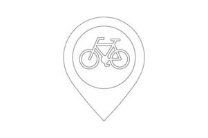 Cycling Store Map Tag Icon, bike store map marker icon, cycling store location pin symbol, cycling shop location , bicycle shop map pointer icons vector