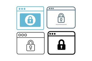 Data Encryption Symbol Collections, cybersecurity padlock icon, secure server lock symbol, padlock on web icon, secure website icon vector