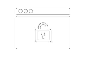 Web Security Lock Icon, padlock security icon , secure padlock symbol design, digital lock icon, privacy protection lock symbol, encrypted data padlock icon vector