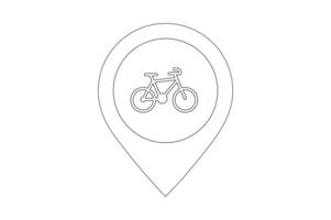 Bike Shop Icon with Map Pin, bike store map marker icon, cycling store location pin symbol, cycling shop location , bicycle shop map pointer icon vector