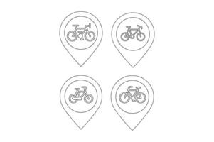 Bicycle Location Icon Collections, bike store map marker icon, cycling store location pin symbol, cycling shop location , bicycle shop map pointer icon vector
