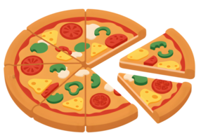 Sliced Pizza With Toppings png