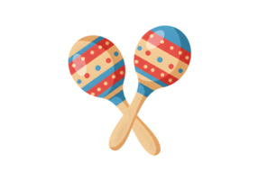Two maracas with polka dots on them png
