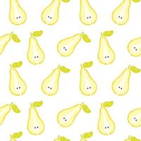 Pear seamless pattern with colorful hand drawn pear half. Fruit seamless pattern perfect for clothing, textile, fabric, packaging design, backdrop, background and so on vector