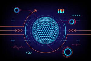Abstract digital global world technology communication dashboard design concept vector