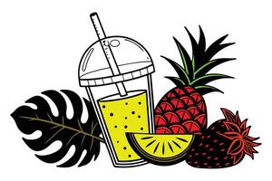 The Perfect Garnish Topped with a Fruit Slice vector