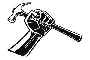 The Symbol of Revolution Fist with Hammer vector