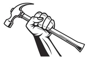 Strength and Labor Hammer in a Firm Fist vector