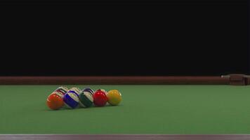 Starting shot of a billiard game left views video