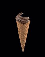 An Empty Ice Cream Cone Positioned on a Black Background to Enhance Visual Appeal video