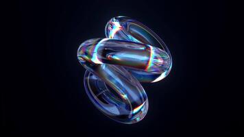 Loop Engaging and Abstract Colorful 3D Swirling Shapes that Feature Reflective Surfaces video