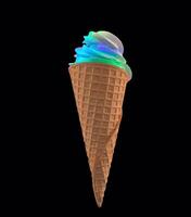 Enjoy a Colorful Swirl Ice Cream Cone presented beautifully in a delightful Waffle Cone video