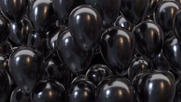 3d render frame of black balloons with alpha channel video
