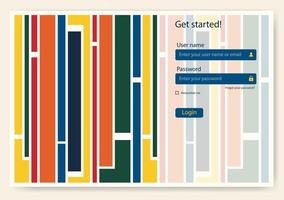 Account sign up and password page. Login ui ux design concept illustration. Bauhaus landing page template design materials vector