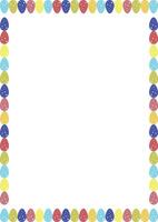 Painted Easter eggs frame with empty space. Copy space on transparent background vector