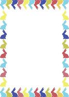 Easter bunny empty template. Easter rabbit in an empty frame. Spring Easter bunny rabbit silhouettes vector