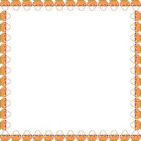 Mushrooms in the basket frame. Hello autumn, thanksgiving decoration. Frame with empty space vector