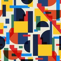 Abstract mid century pattern with geometric shapes vector
