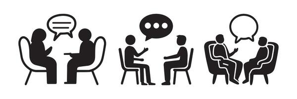 Abstract people in conversation Icon or Logo Design Template vector