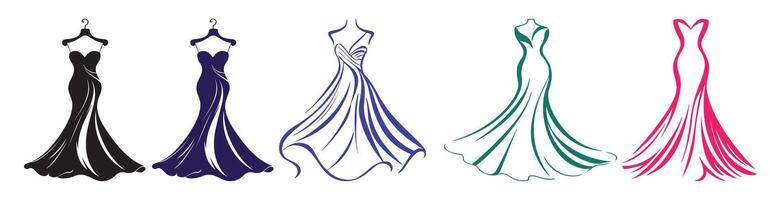 Abstract dress illustrations Icon or Logo Design Template vector