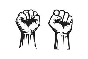 Powerful Raised Fist Icon Design Revolution Fist Silhouette Design vector