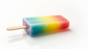 Rainbow Ice Pop On White Background photo