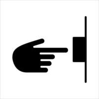 Hand push button Icon . Symbol isolated white background. illustration. color editable. vector