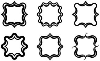 Elegant Wavy Black Frame design vector