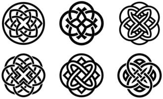 Intricate Celtic Knotwork Designs on a white background vector