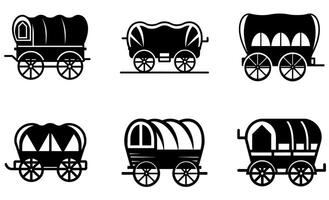 Covered Wagon set design vector