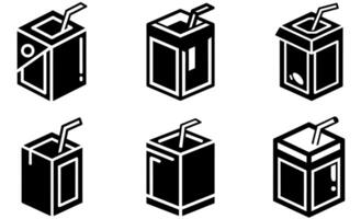 isometric illustrations of juice boxes vector