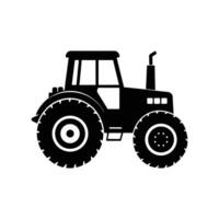 Precision Farming A classic tractor, rendered in a sleek silhouette, epitomizes the robust essence of agriculture and farming. vector