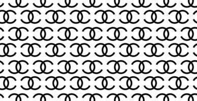 Seamless Chanel Logo Pattern on White Background. vector