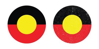 Aboriginal Round Flag of Australia, a Symbol of Indigenous Identity. vector