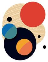 Abstract Geometric Circles Minimalist Composition vector