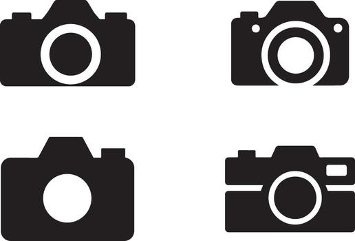 Set Of Stylish Camera Symbol, High-Quality Flat Design for Digital Use vector