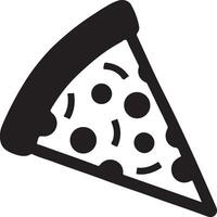 Simple Pizza Slice Graphic Silhouette Isolated on Clean White Backdrop vector