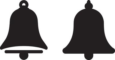Collection of Hand Drawn Bell Clipart, Black Silhouettes on Clean White Background for Print and Web Use vector