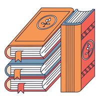 Colorful book stack illustration for reading lovers and libraries. vector