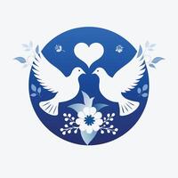 Dove Heart Symbol design. vector